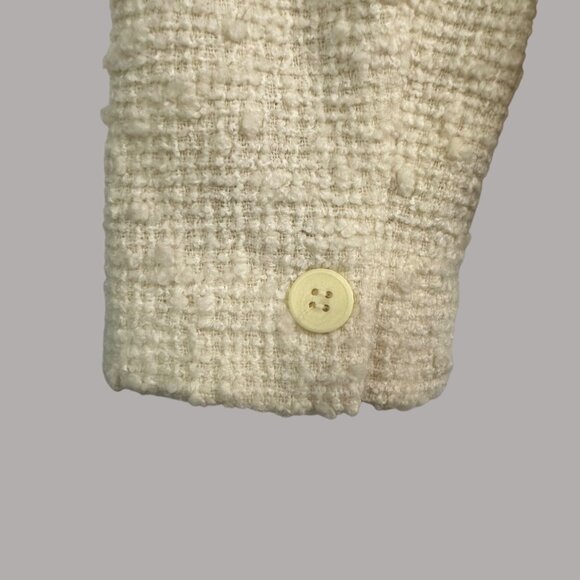 VTG Jones New York Timeless Wool Blend Cream Textured Blazer Jacket W Sz 12 NWT - Picture 8 of 11